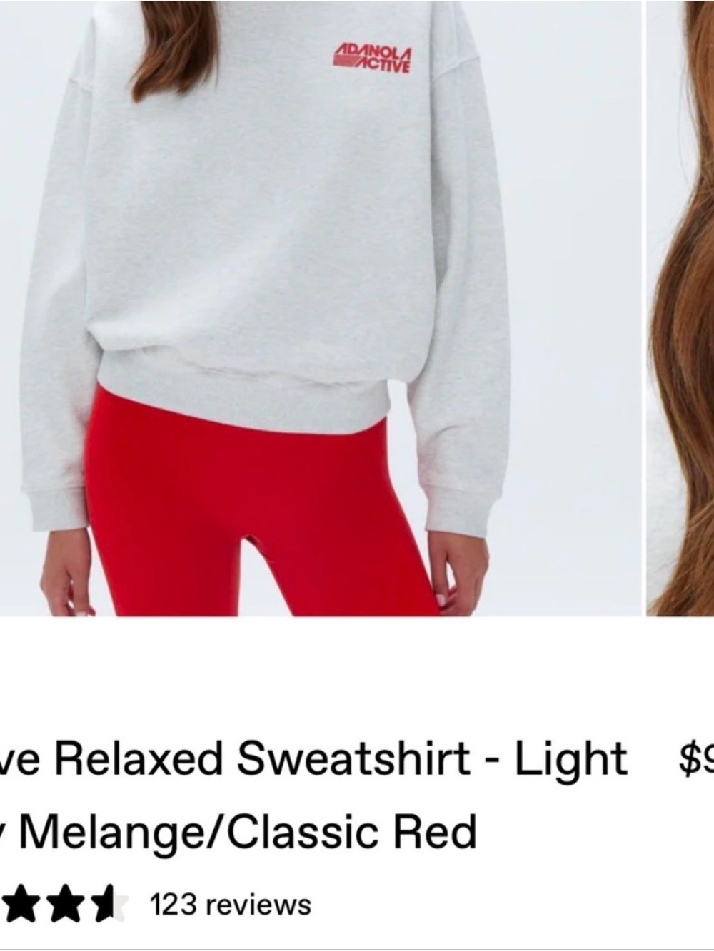 Adanola Active Relaxed Sweatshirt - Light Grey Melange